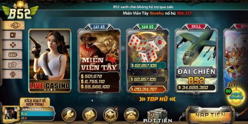 Top 7 trò chơi slot được yêu thích nhất tại b52