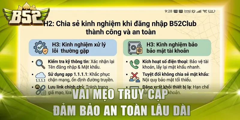 Vài mẹo truy cập đảm bảo an toàn lâu dài